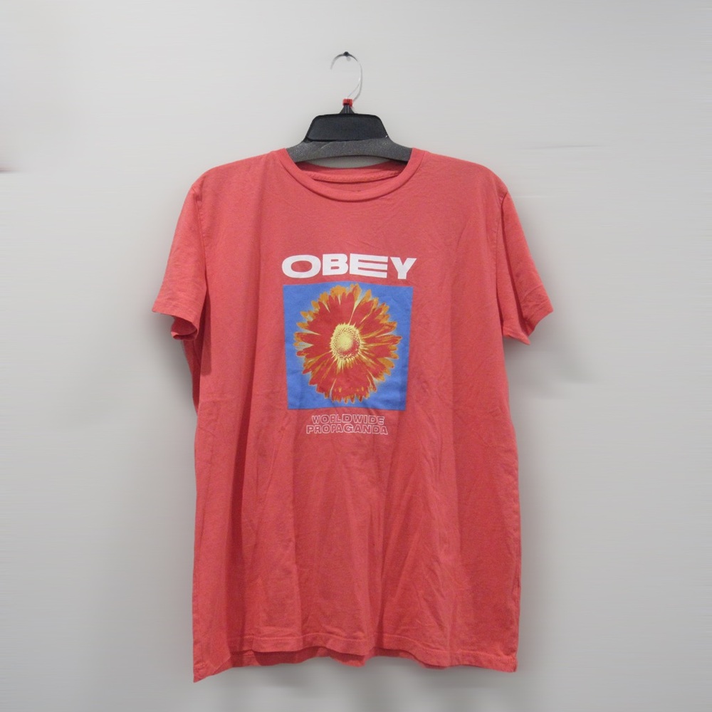 Obey Red Floral Graphic Tee
